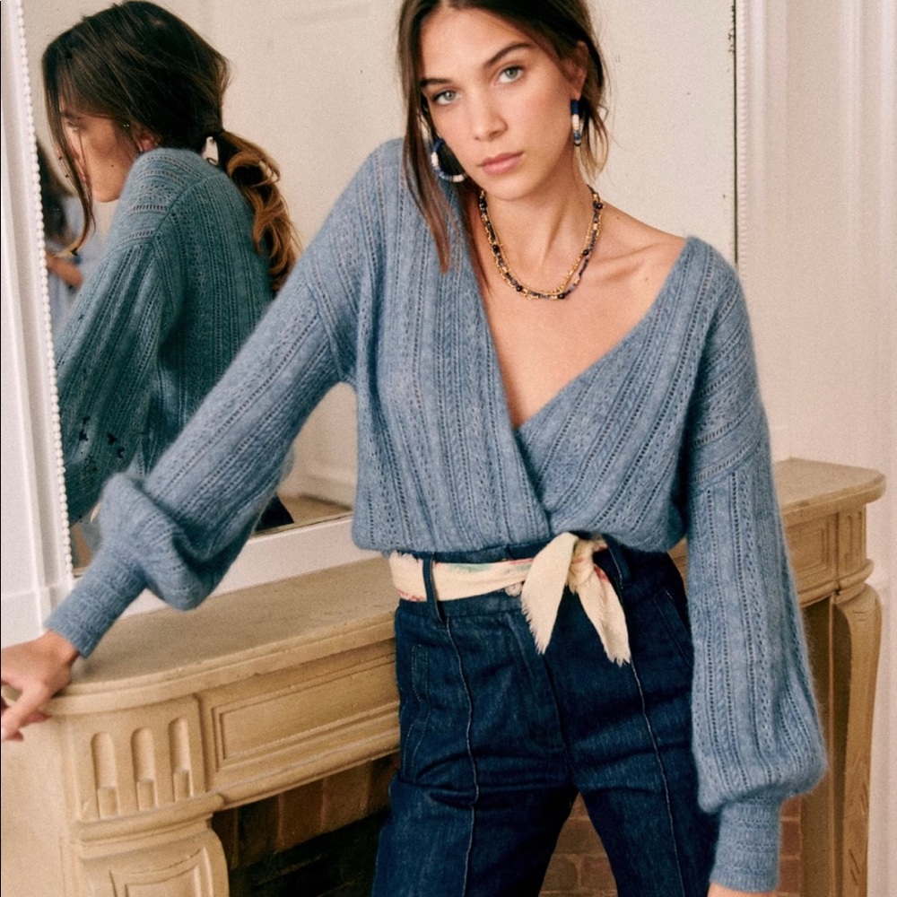 Sezane Christina Sweater in Vintage Blue